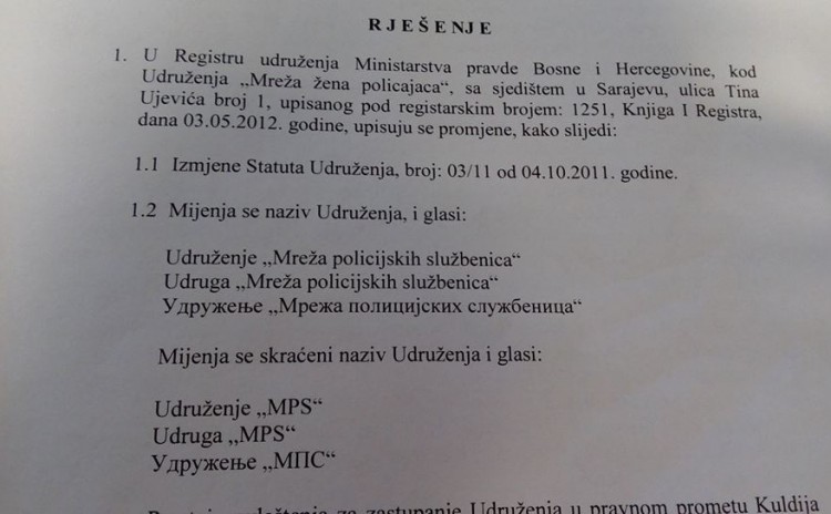 Удружење промијенило назив у "Мрежа полицијских службеница"